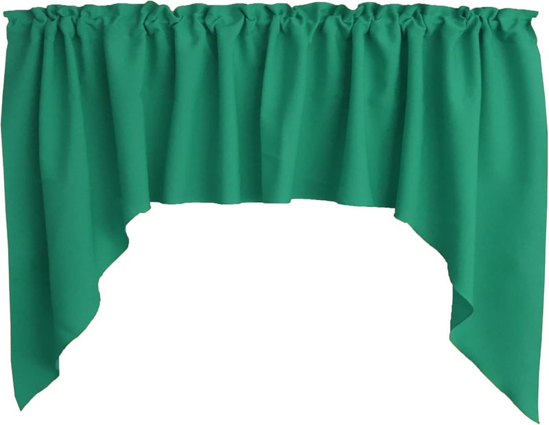 Zen Creative Designs Solid Poplin Swag Window Valance Home Décor Bedroom Nursery Kitchen Window (Green Teal) - Image 1